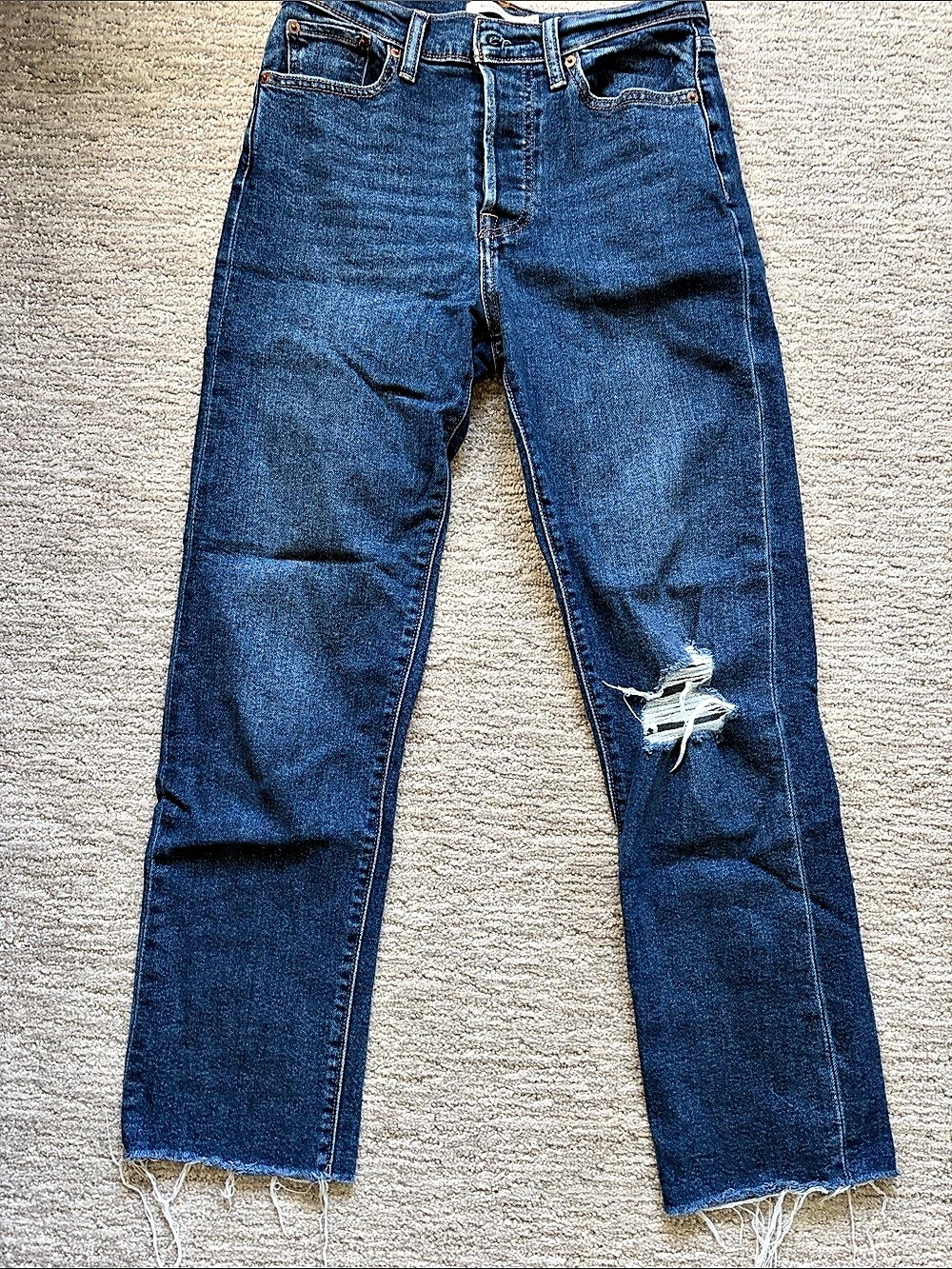 Levi's Wedgie Straight Ankle Jeans Blue Waist 27